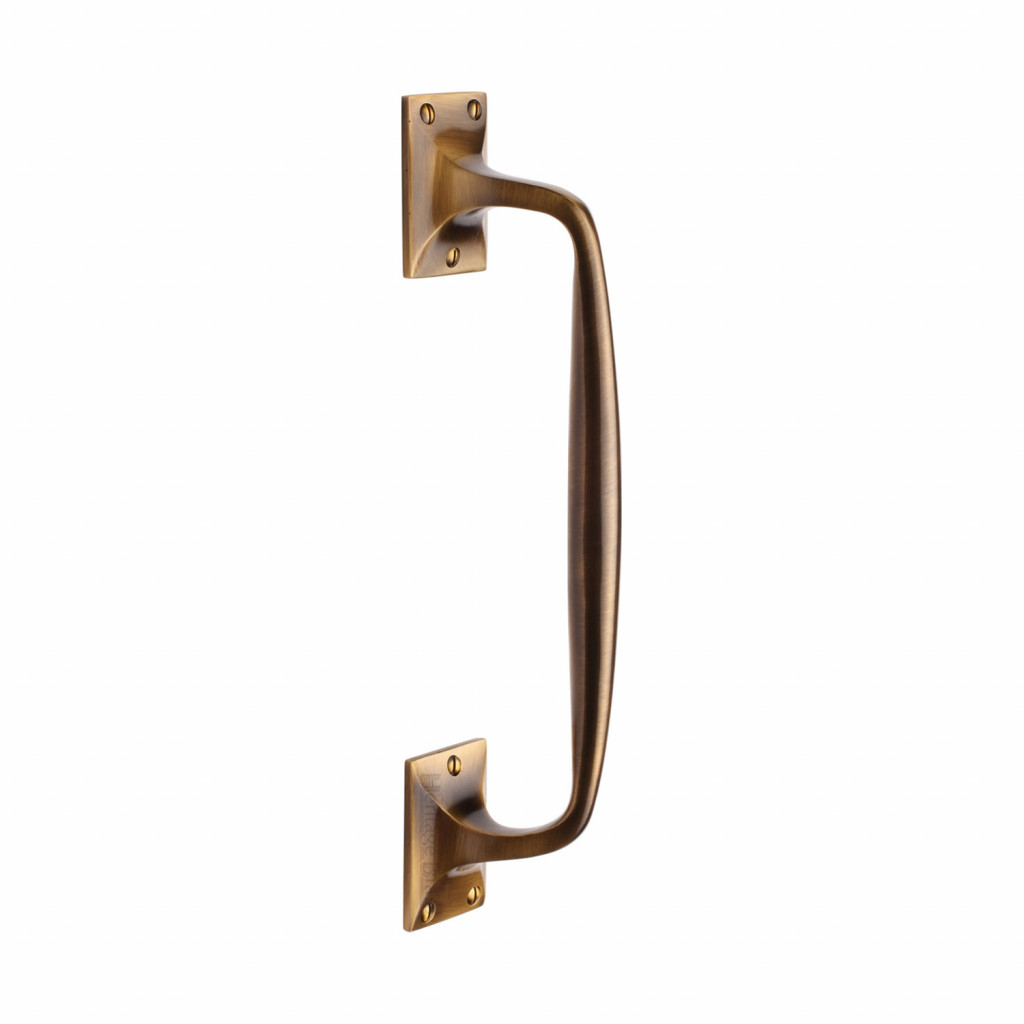 M Marcus Heritage Brass Cranked Design Face Fixing Pull Handle 310mm length